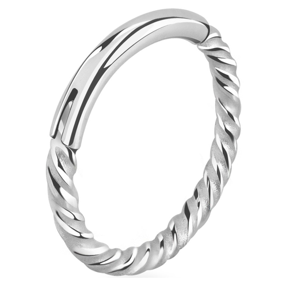 Twisted Wire Hinged Segment Clicker Ring - 316L Stainless Steel