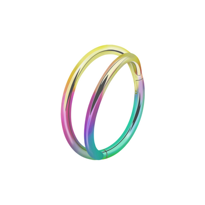 Double Hoop Hinged Segment Clicker Ring - 316L Stainless Steel