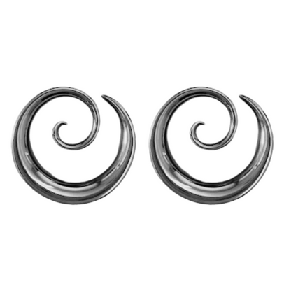 Spiral Double Flared Tunnels - Pair - 316L Stainless Steel