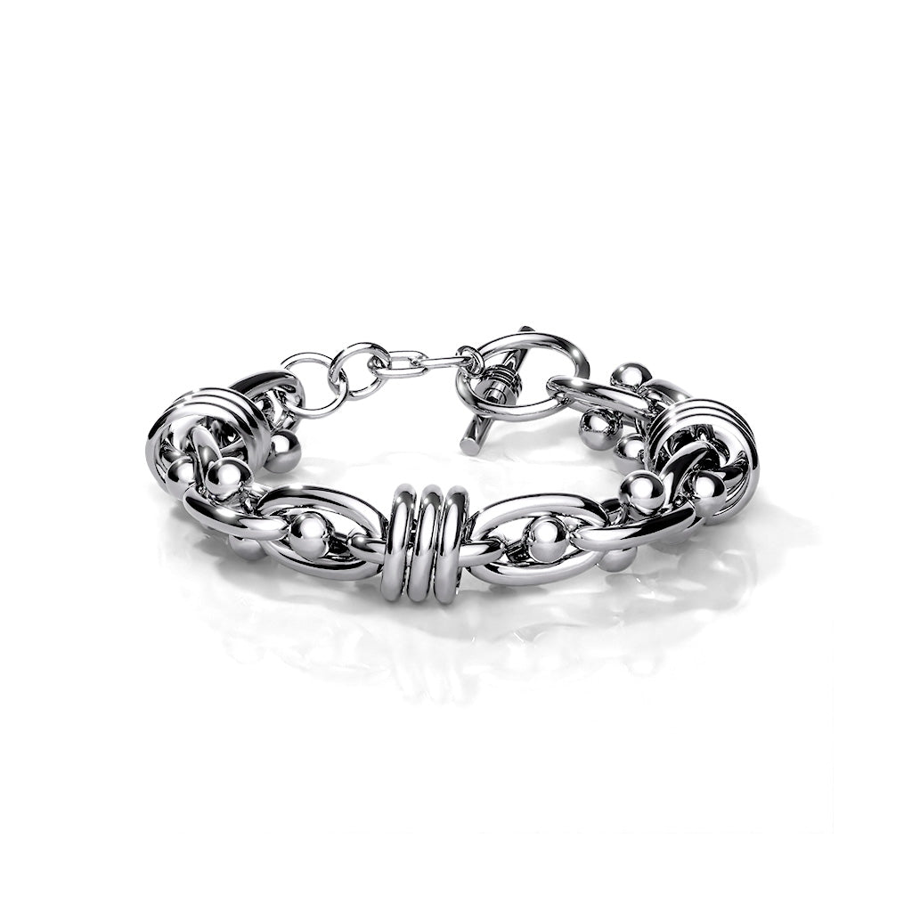 Barbell Chain Link Bracelet - 316L Stainless Steel