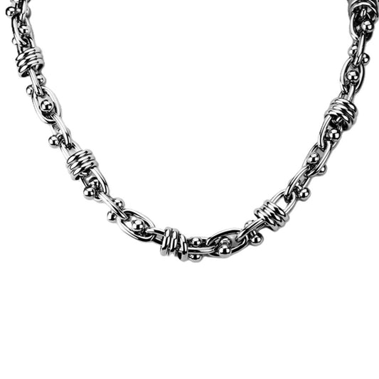 Barbell Chain Link Necklace - 316L Stainless Steel