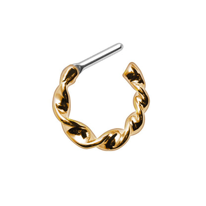 Twisted Septum Clicker Ring - Gold Plated 316L Stainless Steel