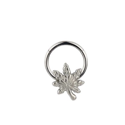 Pot Leaf Hinged Segment Ring - G23 Implant Grade Titanium