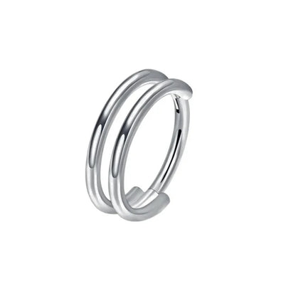 Double Side by Side Hoop Hinged Segment Clicker Ring - ASTM F-136 Implant Grade Titanium