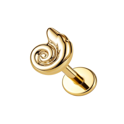 Threadless Push-in Spiral Shell Flat Back Stud - ASTM F-136 Implant Grade Titanium