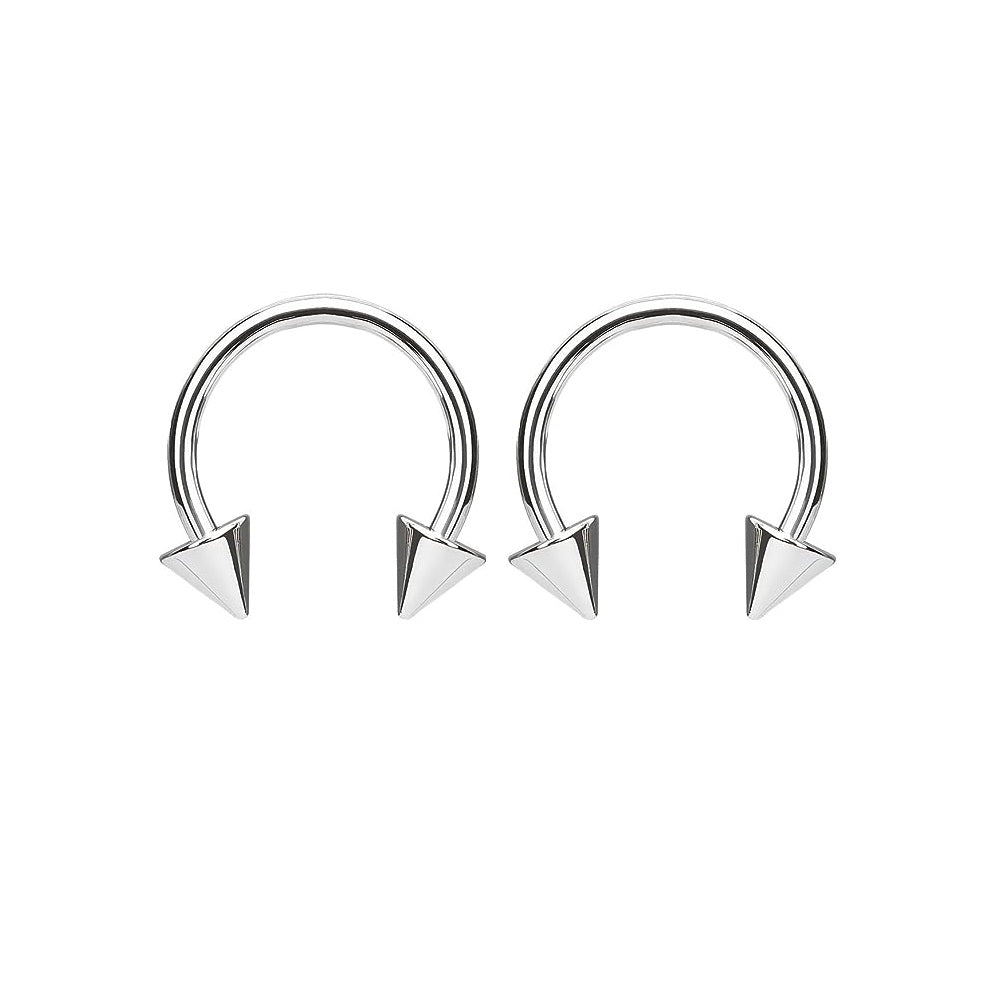 Spike End Circular Horseshoe Barbells - Pair - G23 Implant Grade Titanium