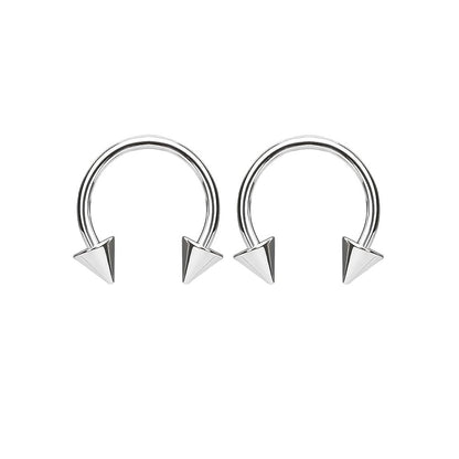 Spike End Circular Horseshoe Barbells - Pair - G23 Implant Grade Titanium