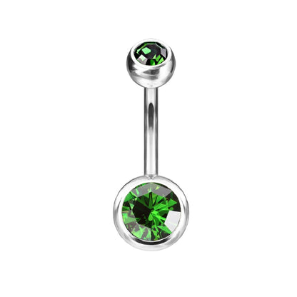 Double Ball Gem Belly Button Ring - G23 Implant Grade Solid Titanium