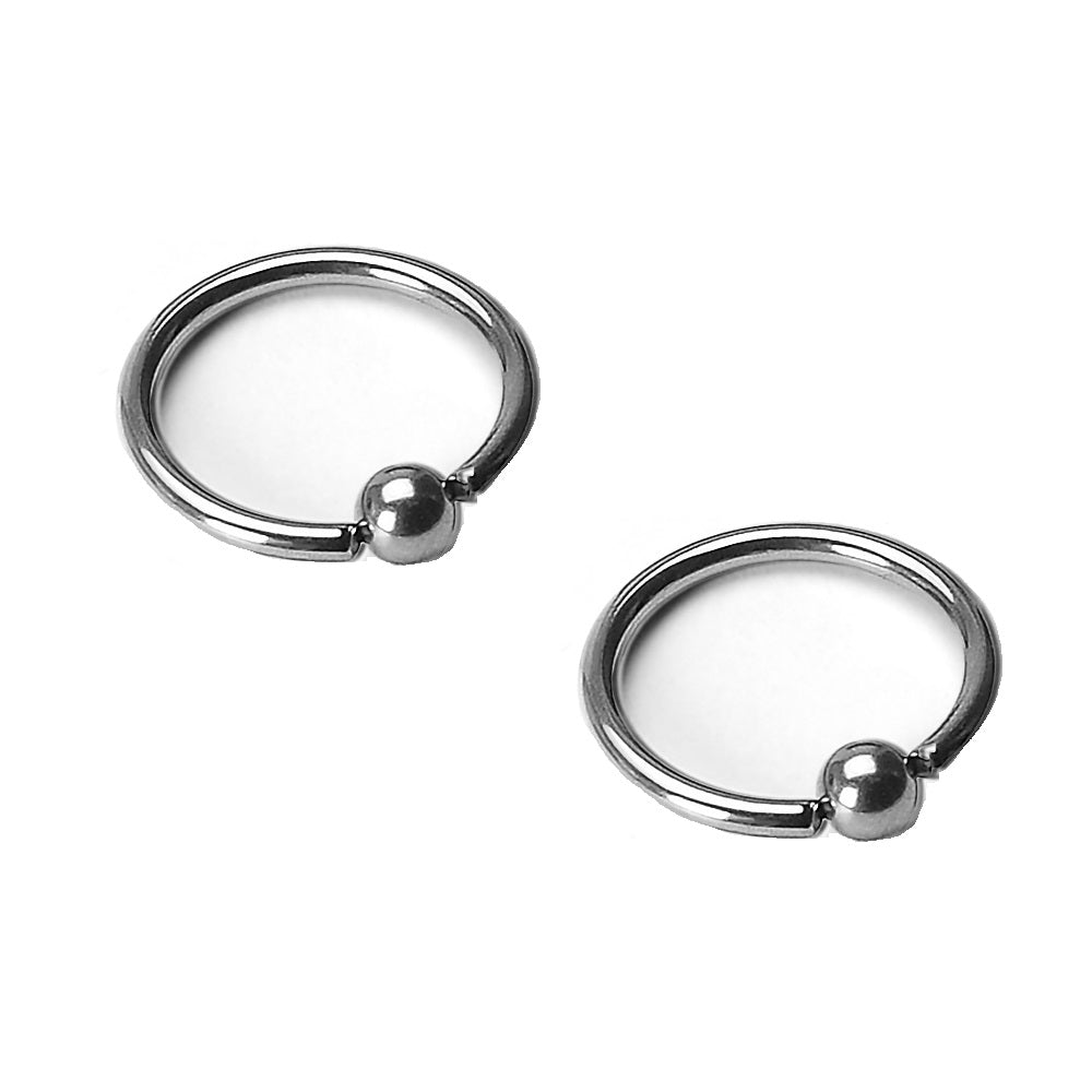 Captive Bead Rings - G23 Solid Titanium - Pair