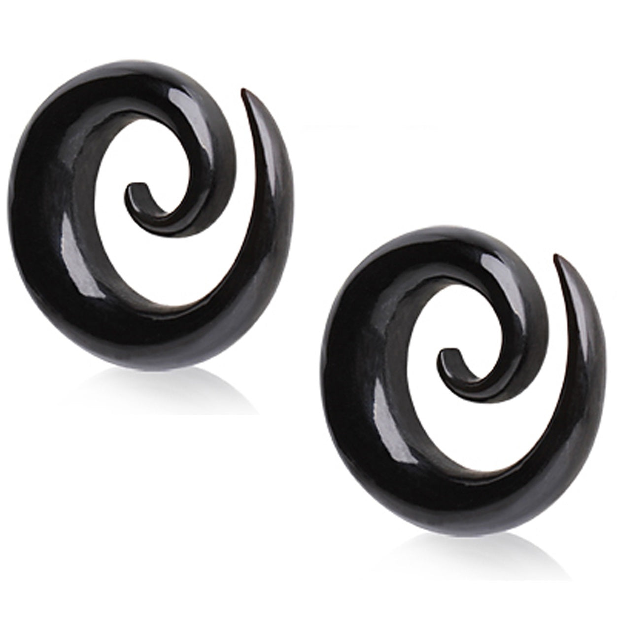 Natural Organic Buffalo Horn Spiral Taper Plugs - Pair