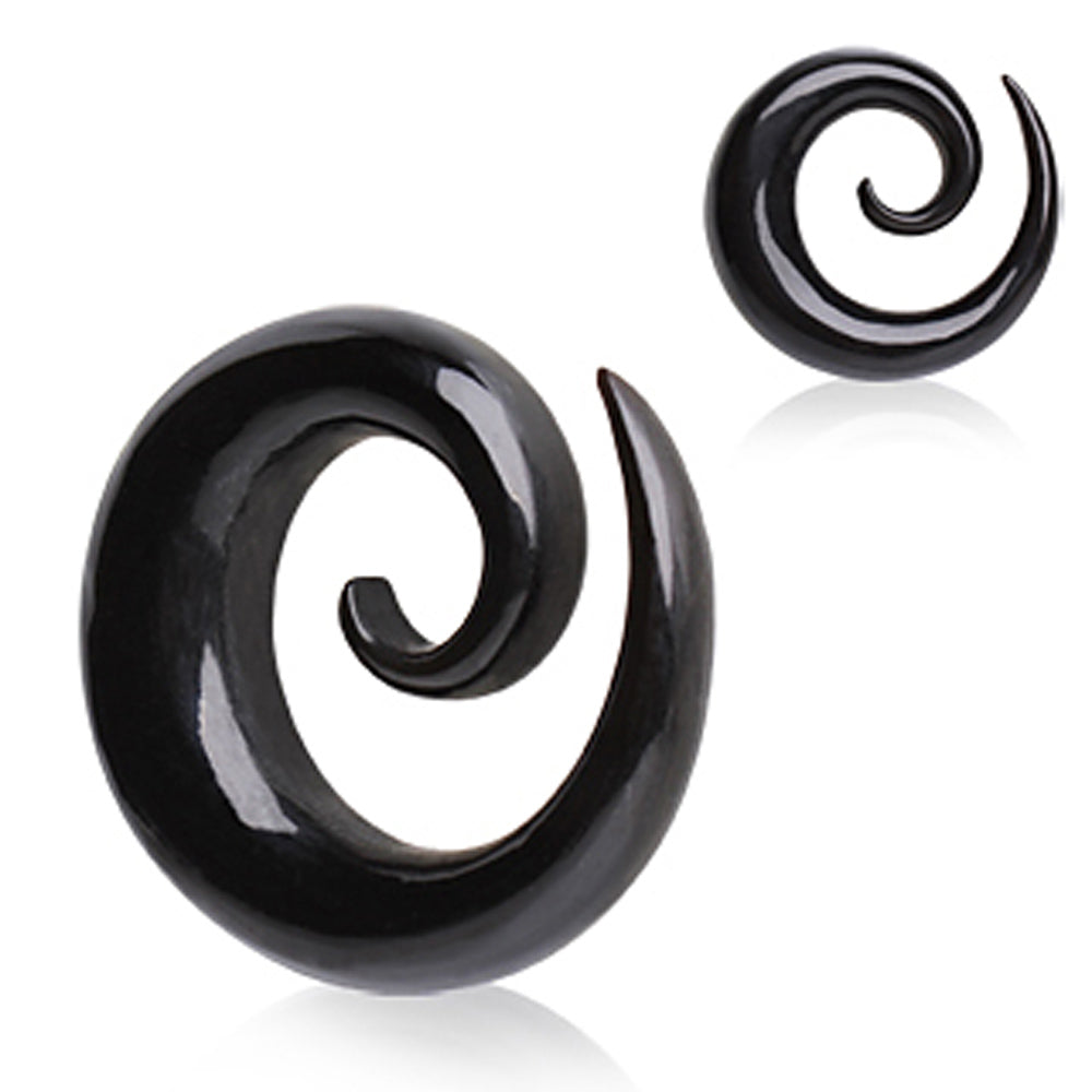 Natural Organic Buffalo Horn Spiral Taper Plugs - Pair