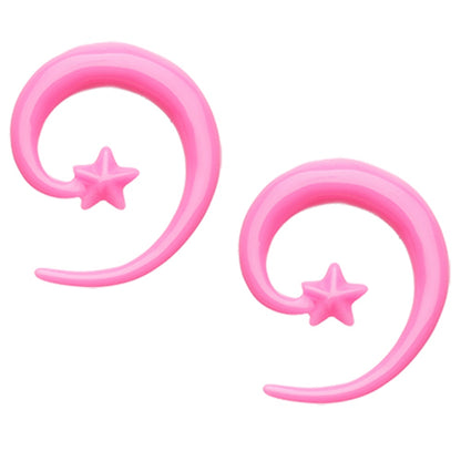 Star Ends Spiral Hanging Tapers - Pair - Acrylic