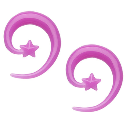 Star Ends Spiral Hanging Tapers - Pair - Acrylic