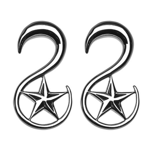 Nautical Star Hanging Tapers - Pair - 316L Stainless Steel