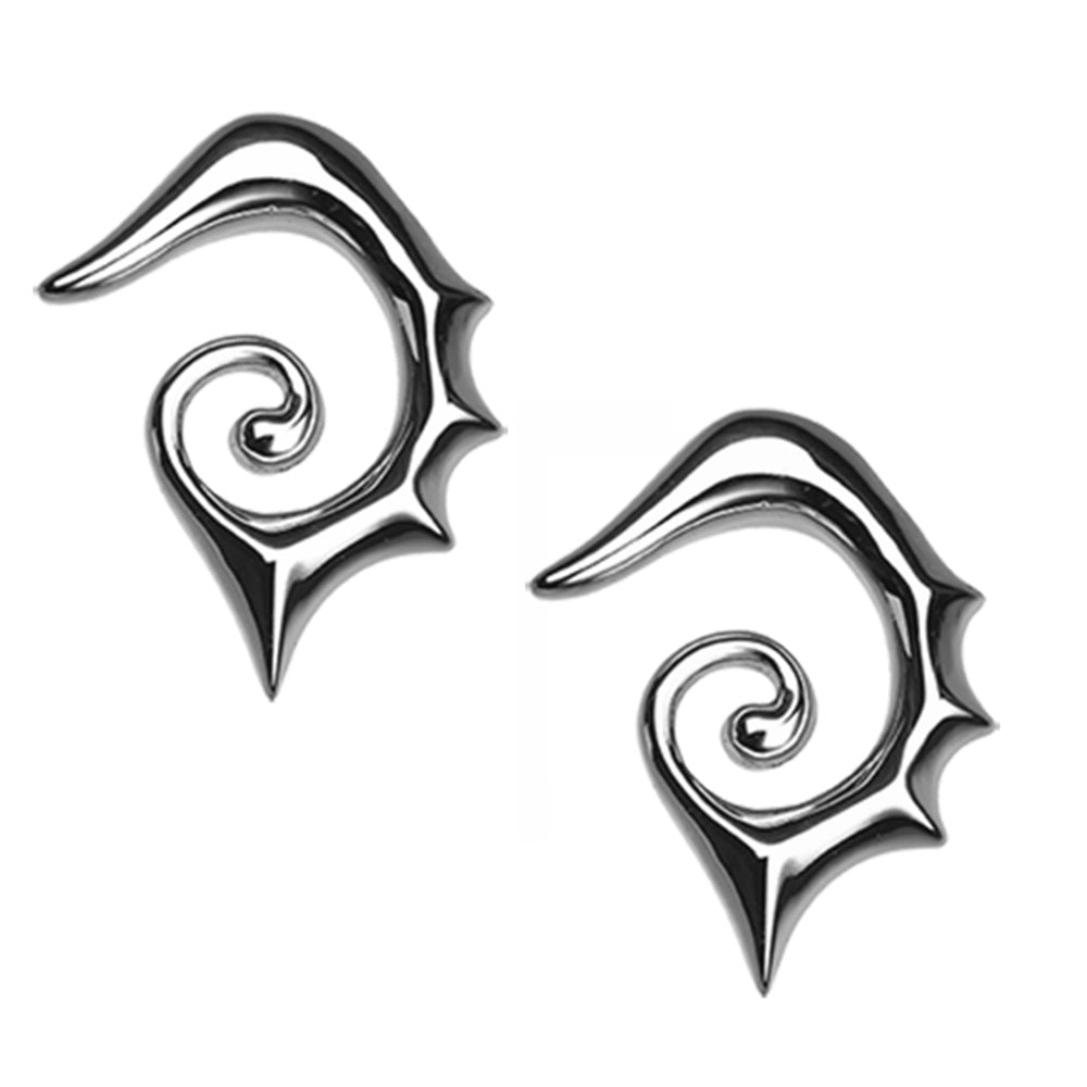 Spiked Spiral Hanging Tapers - Pair - Stainless Steel