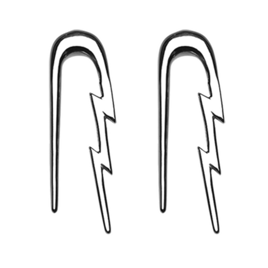 Lightning Bolt Hanging Tapers - Pair - 316L Stainless Steel