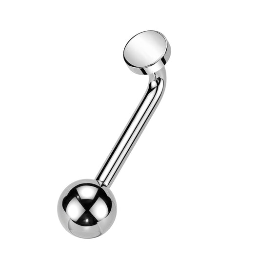 Internally Threaded Ball Top VCH Piercing L-Bend Barbell - ASTM F-136 Implant Grade Titanium