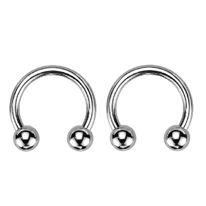 Internally Threaded Circular Horseshoe Barbells - G23 Implant Grade Titanium - Pair