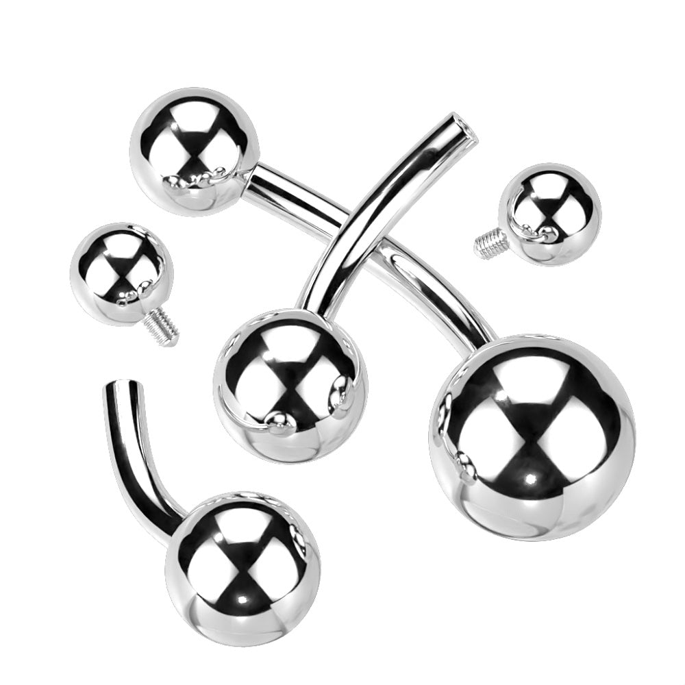 Internally Threaded Belly Button Ring - F136 Implant Grade Titanium