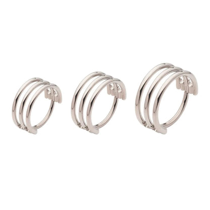 Triple Hoop Hinged Segment Clicker Ring - ASTM F-136 Implant Grade Titanium