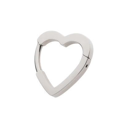 Heart Shaped Hinged Clicker Ring - ASTM F-136 Implant Grade Titanium