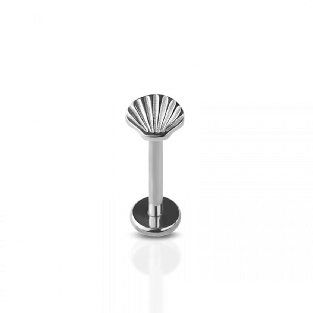 Internally Threaded Seashell Top Labret Stud - F136 Implant Grade Titanium