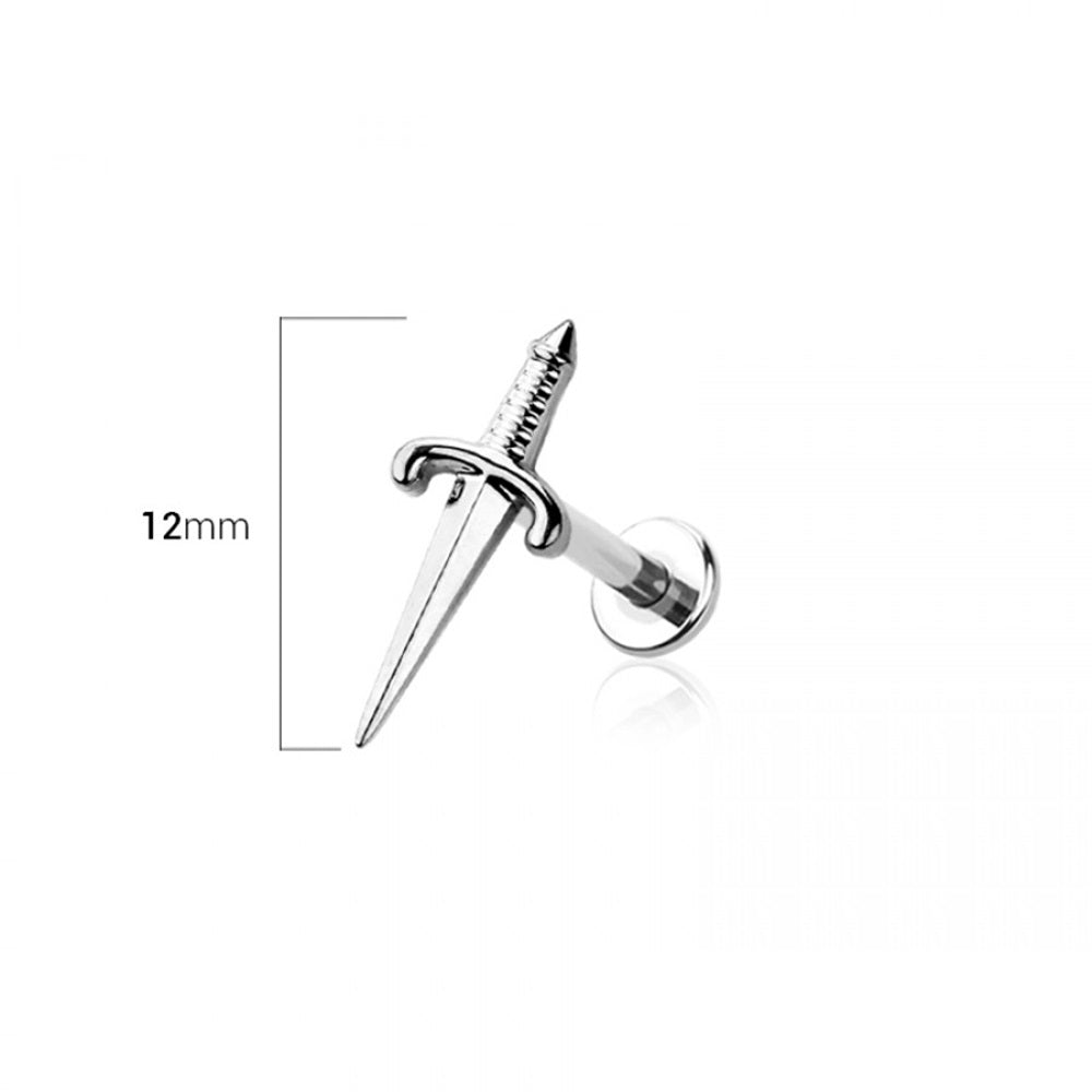 Threadless Push-In Dagger Top Flat Back Stud - ASTM F-136 Implant Grade Titanium