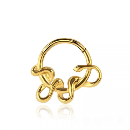 Snake Hinged Segment Clicker Ring - 316L Stainless Steel