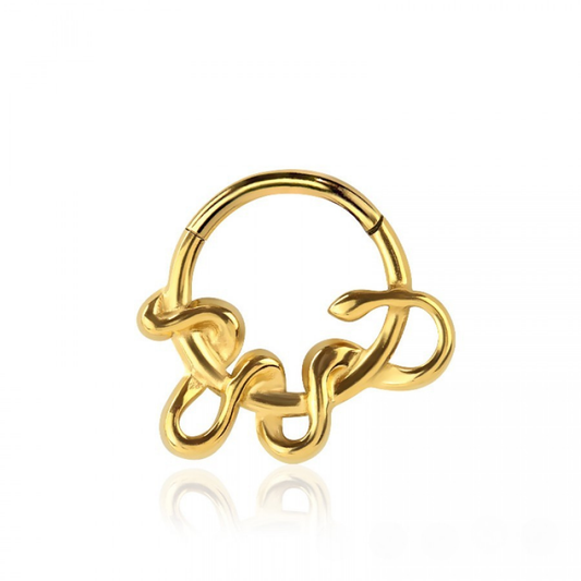 Snake Hinged Segment Clicker Ring - 316L Stainless Steel