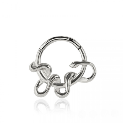 Snake Hinged Segment Clicker Ring - 316L Stainless Steel