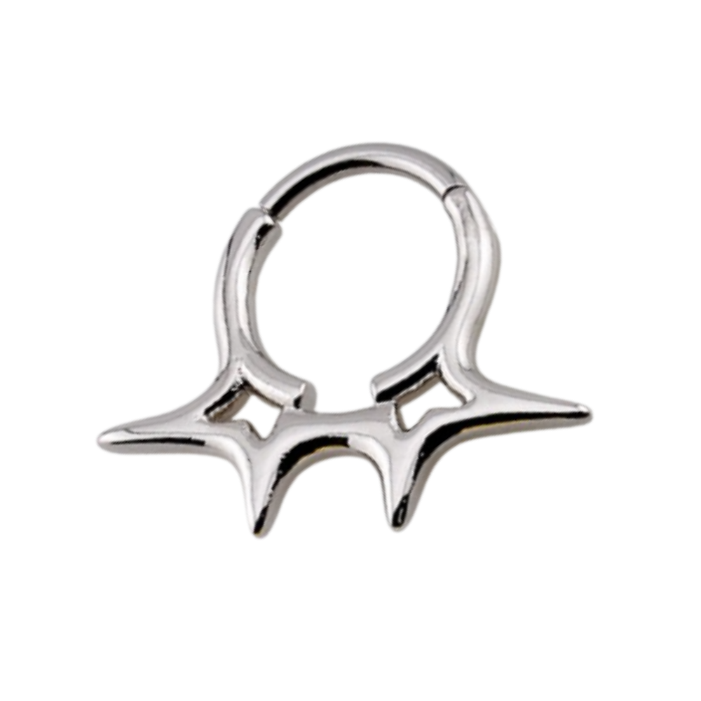 Spiky Starburst Hinged Segment Clicker Ring - 316L Stainless Steel