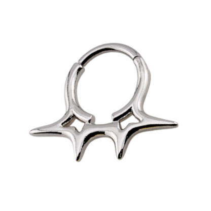 Spiky Starburst Hinged Segment Clicker Ring - 316L Stainless Steel