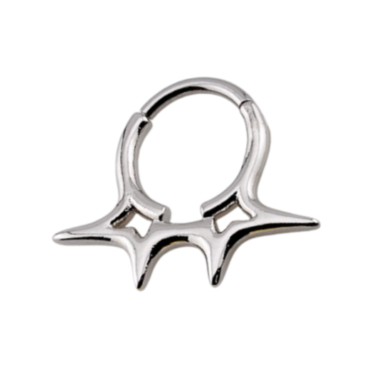 Spiky Starburst Hinged Segment Clicker Ring - 316L Stainless Steel