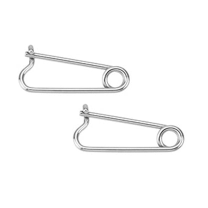 Safety Pin Earrings - Pair - 316L Stainless Steel