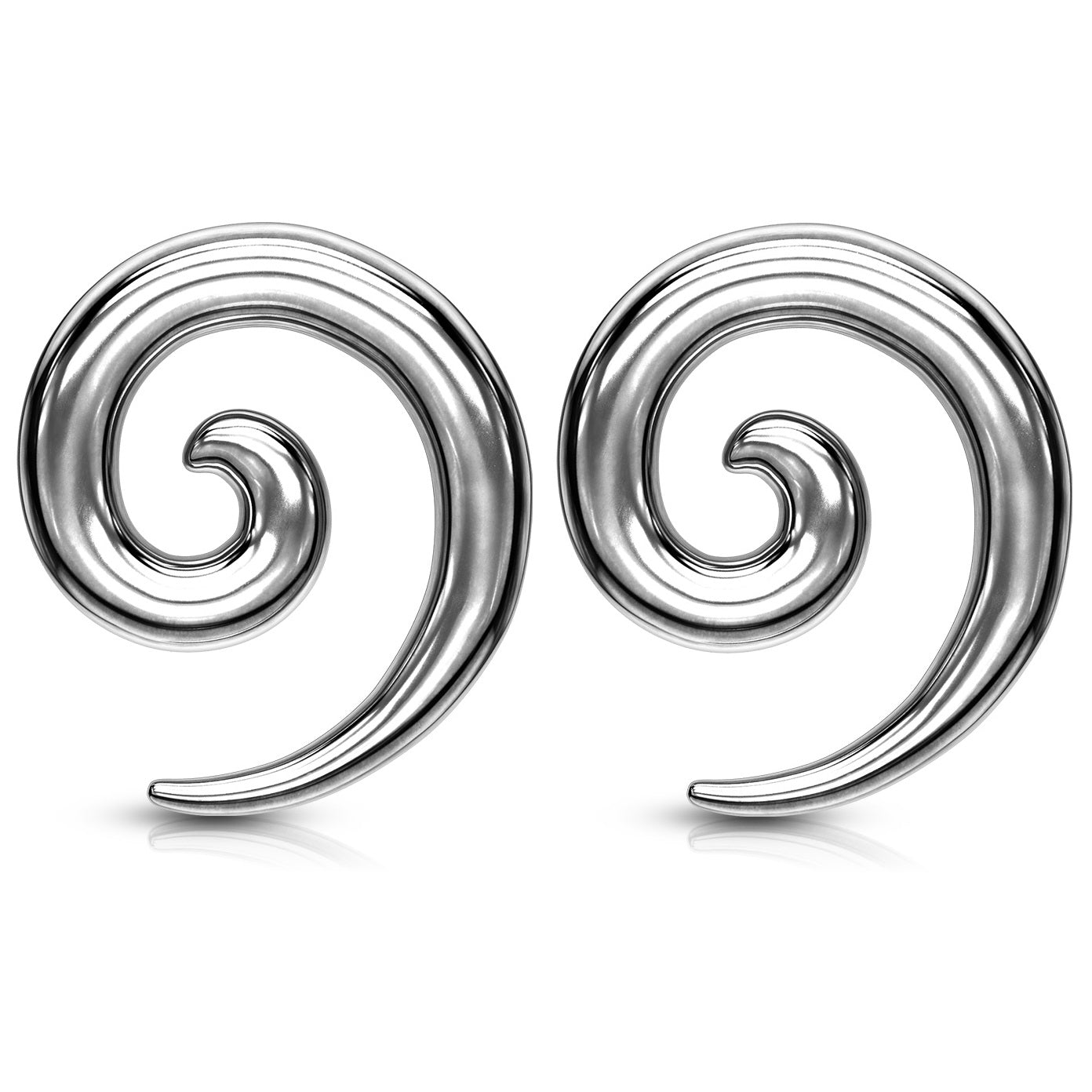 Spiral Tapers - Stainless Steel - Pair