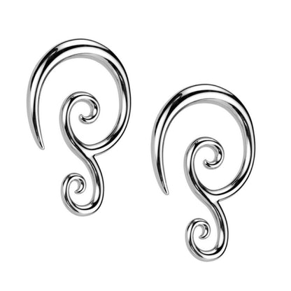 Double Spiral Hanging Tapers - Pair - 316L Stainless Steel