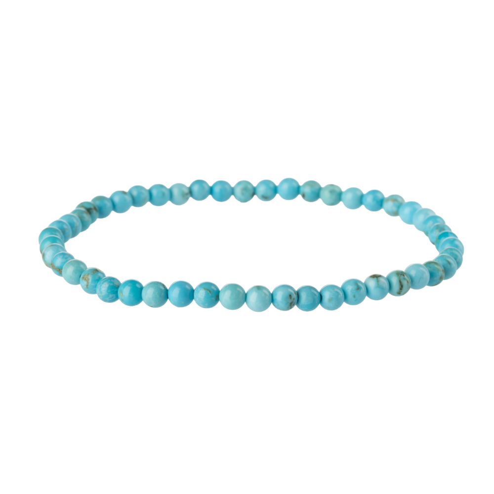 Turquoise Stone Bead Stretch Bracelet