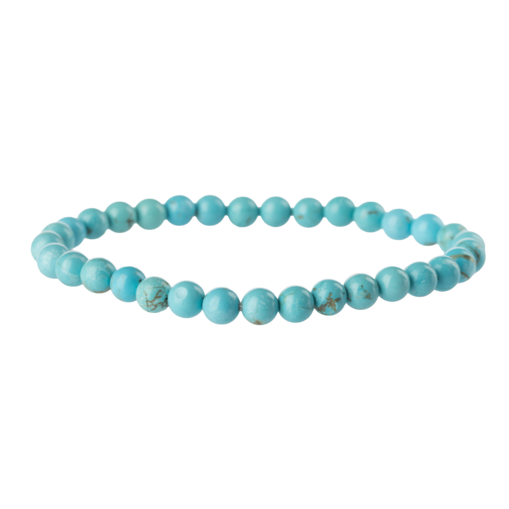 Turquoise Stone Bead Stretch Bracelet