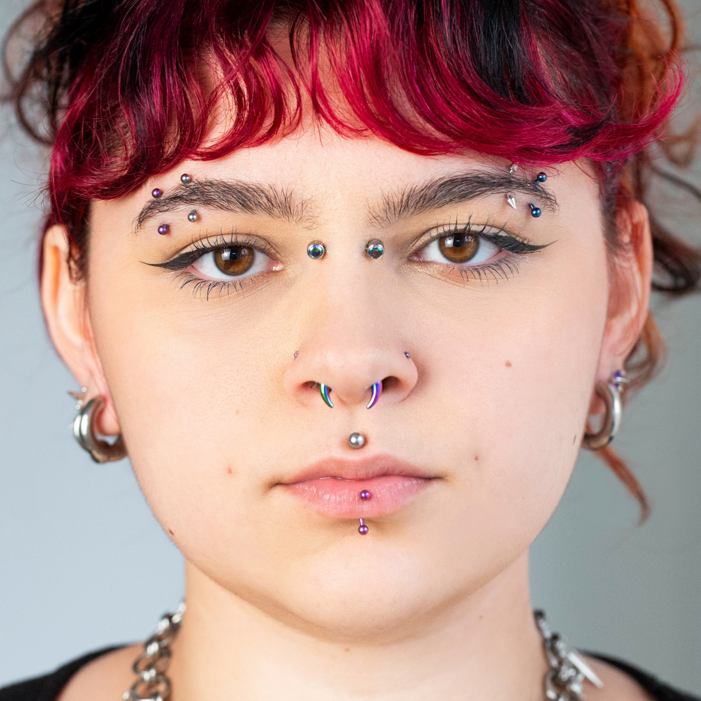 Septum Pincher Ring with 2 Black O-Rings - Stainless Steel