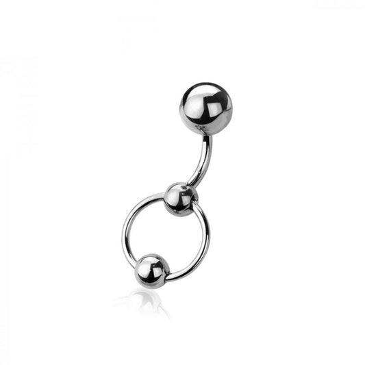Faux Captive Bead Hoop End VCH Piercing Curved Barbell - ASTM F-136 Implant Grade Titanium