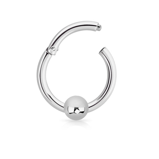 Faux Captive Bead Ring Hinged Segment Ring - 925 Sterling Silver