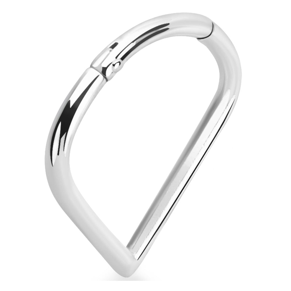 V-Shaped Hinged Segment Clicker Ring - 925 Sterling Silver