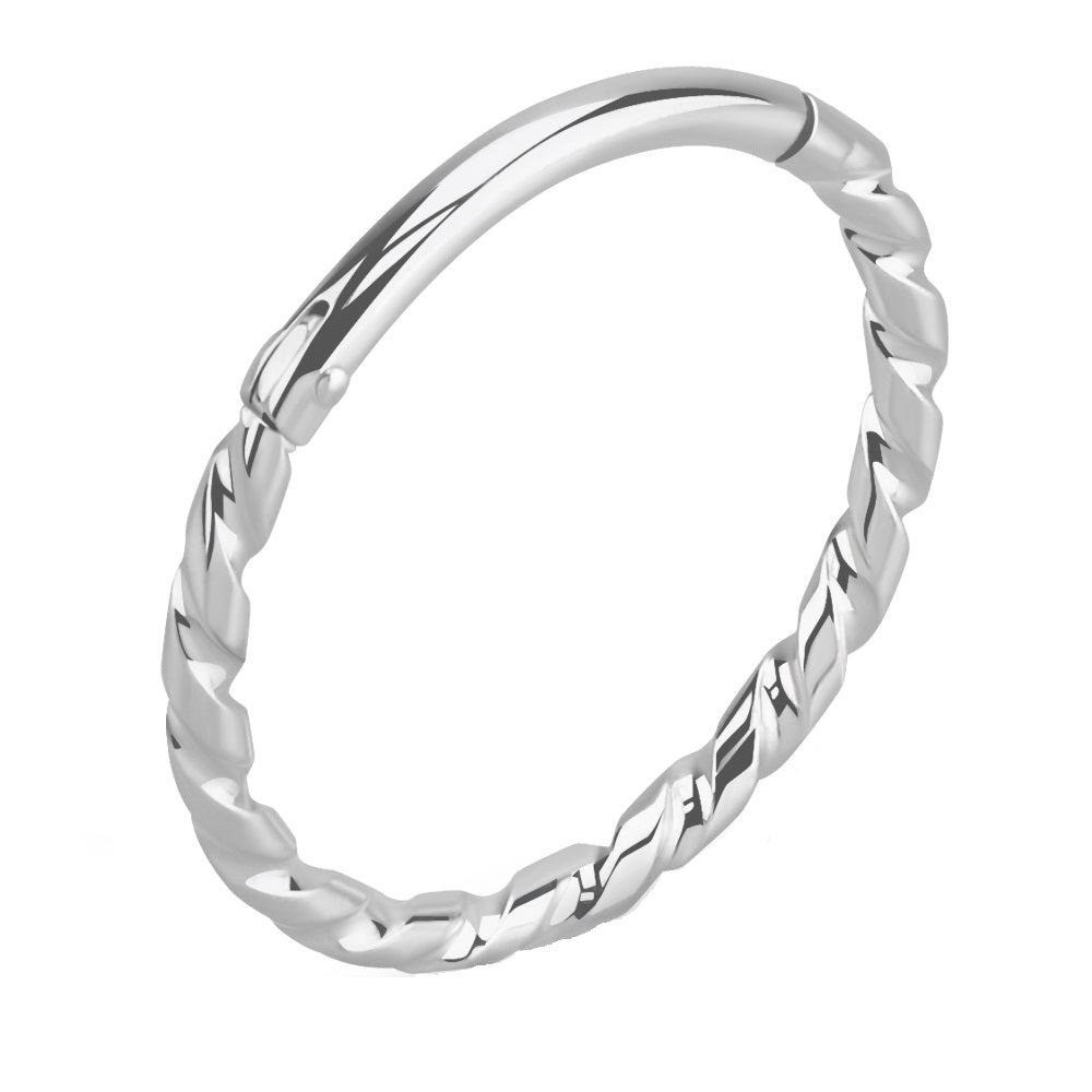 Twisted Hinged Segment Clicker Ring - 925 Sterling Silver