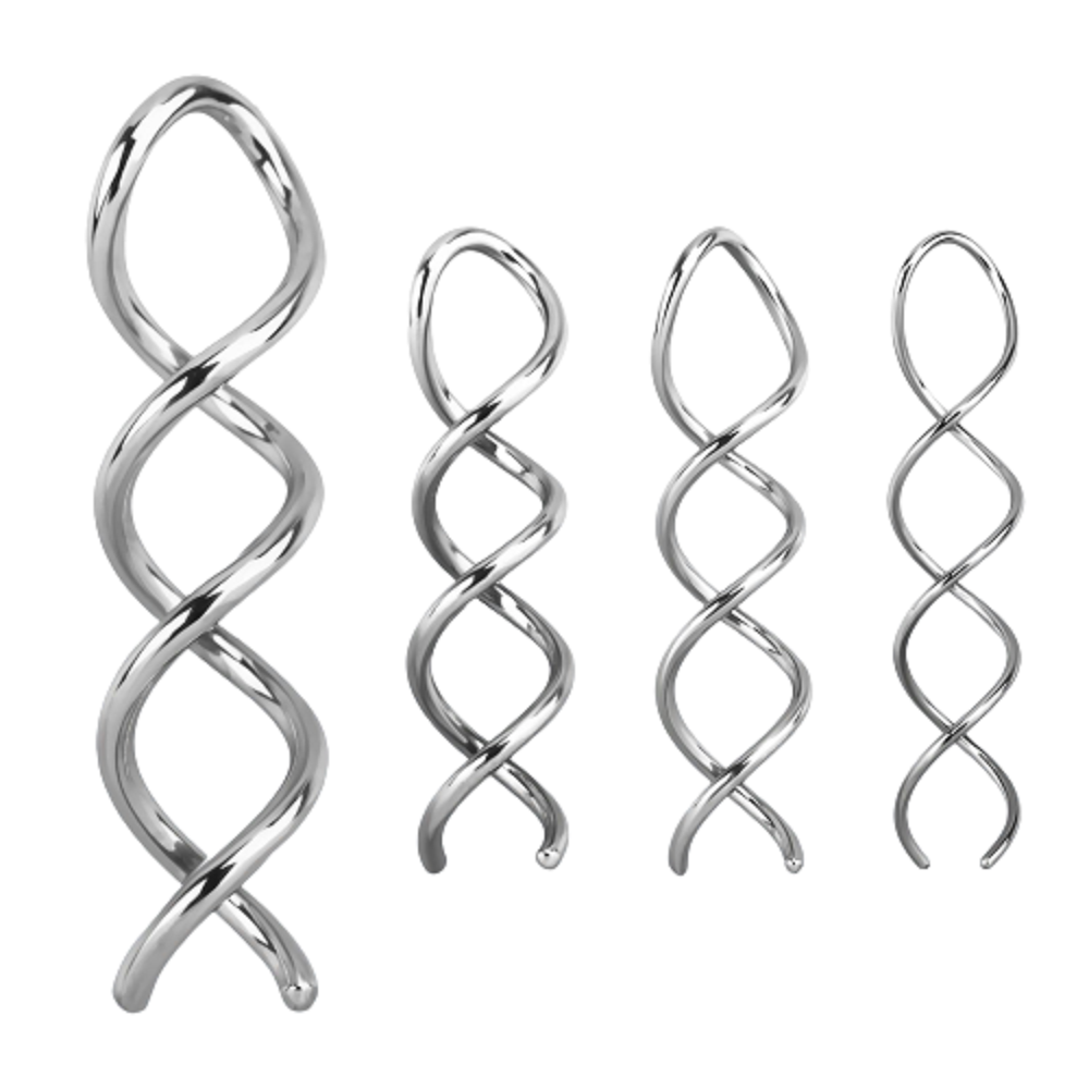 Swirl Twisted Coil Tapers - Surgical Steel