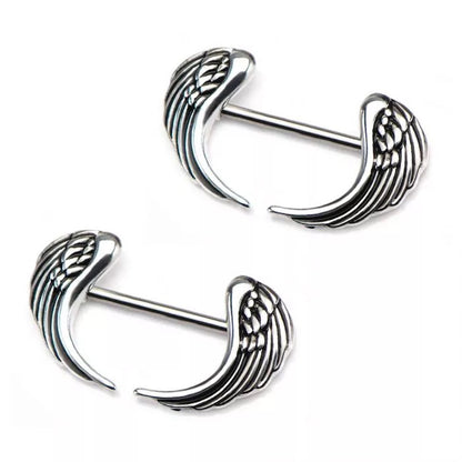 Angel Wing Nipple Barbells - Pair - 316L Stainless Steel