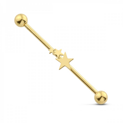 Triple Star Industrial Barbell - 316L Stainless Steel