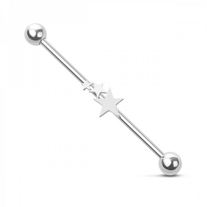 Triple Star Industrial Barbell - 316L Stainless Steel