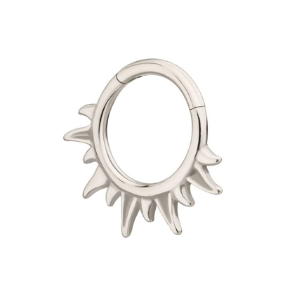 Sun Rays Hinged Segment Clicker Ring - 316L Stainless Steel