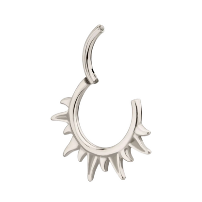 Sun Rays Hinged Segment Clicker Ring - 316L Stainless Steel