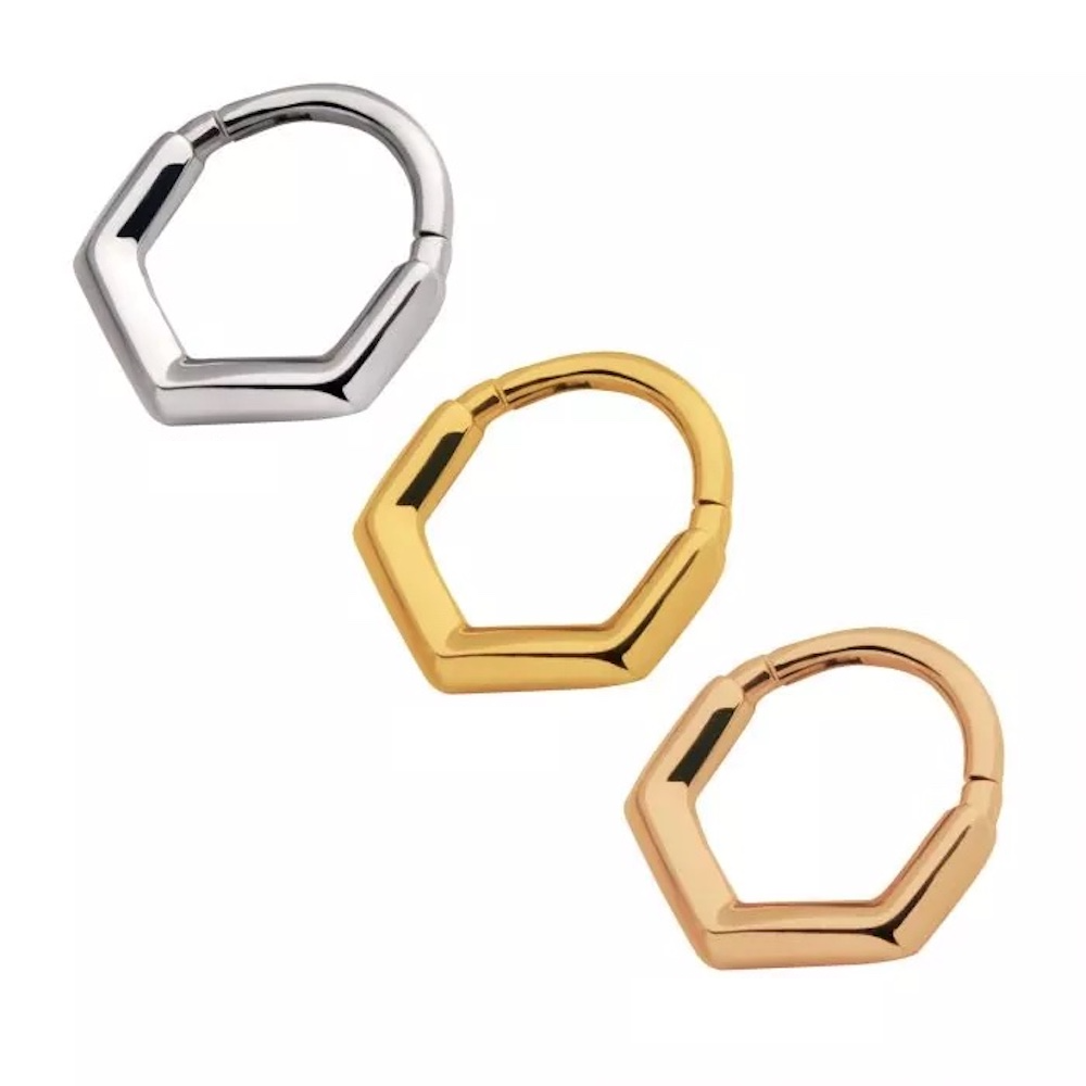 V-Shaped Hinged Segment Clicker Ring - 316L Stainless Steel